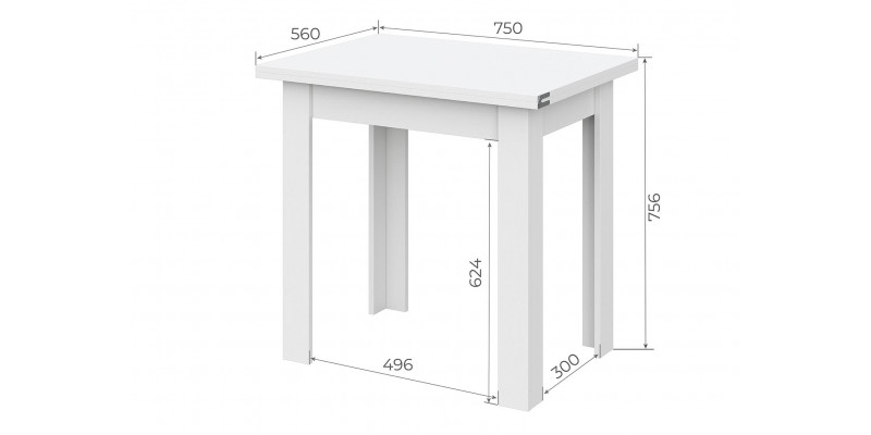 Стол обеденный «СО 3» Белый - Раскладной