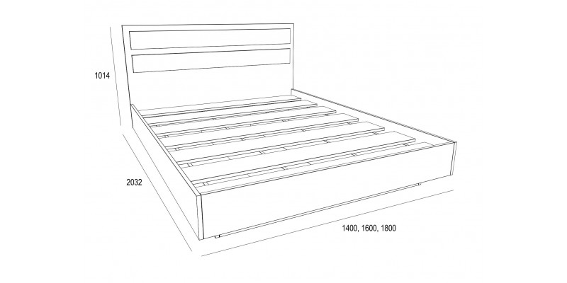 Спальня "Rialto" Кровать KR1600 Кровать 1600 - Камень