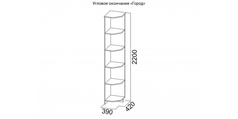 Угловое окончание Город (ясень шимо темный/светлый)