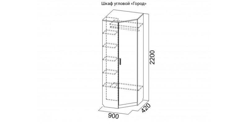 Шкаф угловой Город (ясень шимо темный/светлый)