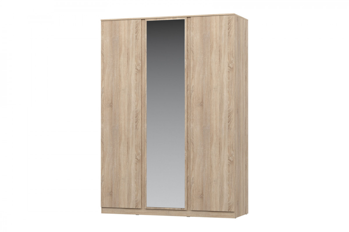 STERN шкаф 3-х дверный с зеркалом - Дуб Сонома