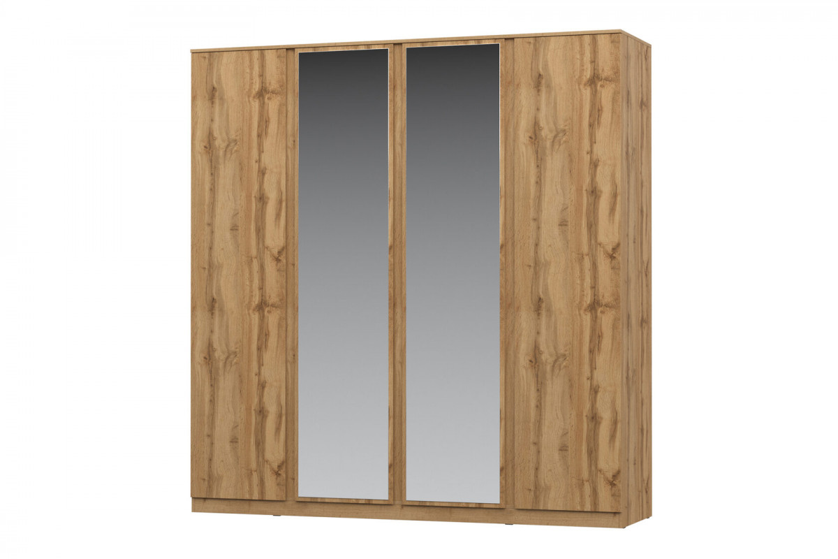 STERN шкаф 4-х дверный с зеркалом - Дуб Вотан