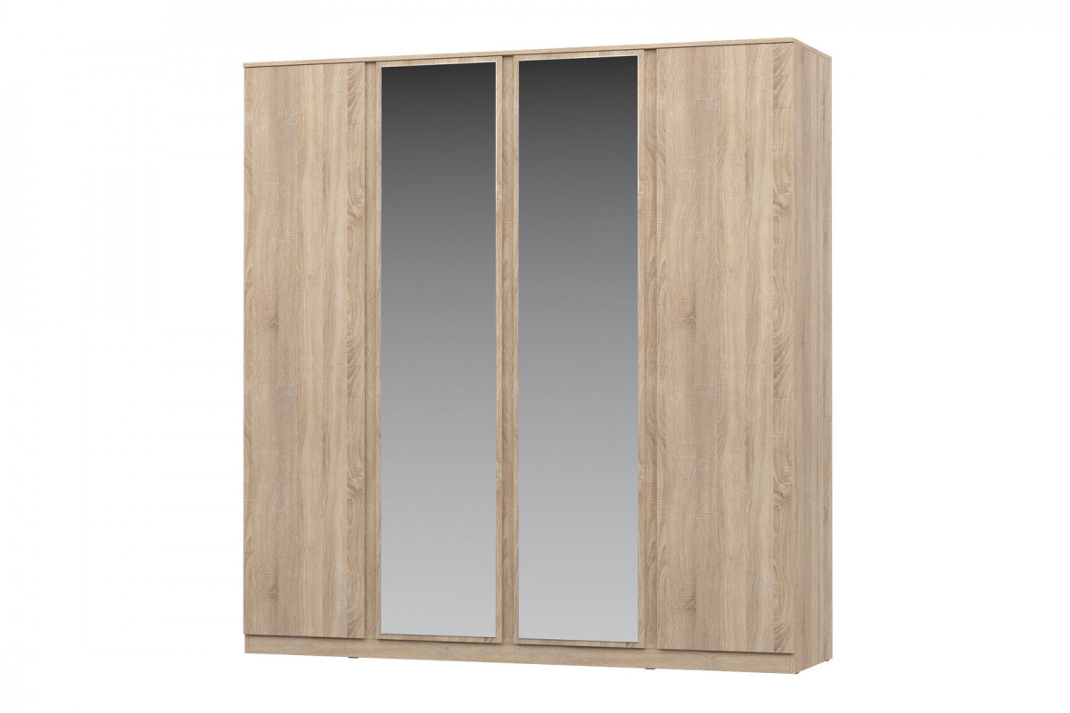 STERN шкаф 4-х дверный с зеркалом - Дуб Сонома