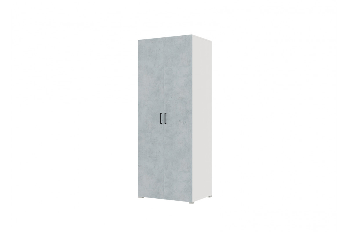 Шкаф 2-х дверный 80 см "NEW" Наполнение № 1 - белый + бетон