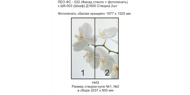 ЛЕО Шкаф Белая Орхидея 1600