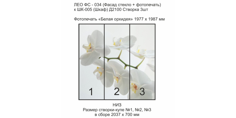 ЛЕО Шкаф Белая Орхидея 2100