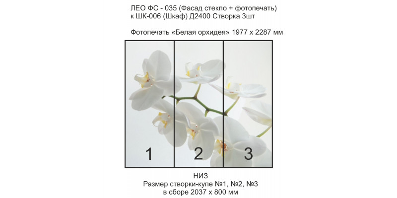 ЛЕО Шкаф Белая Орхидея 2400