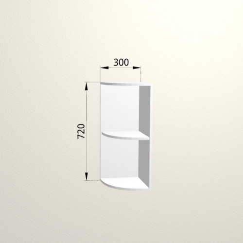 3ув - Шкаф угловой открытый настенный (300*720*310)
