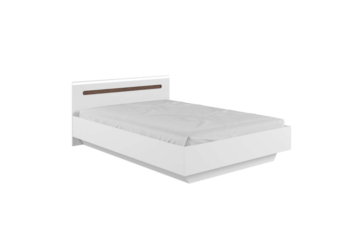 Кровать А1400 Амбра (белый/белый глянец)