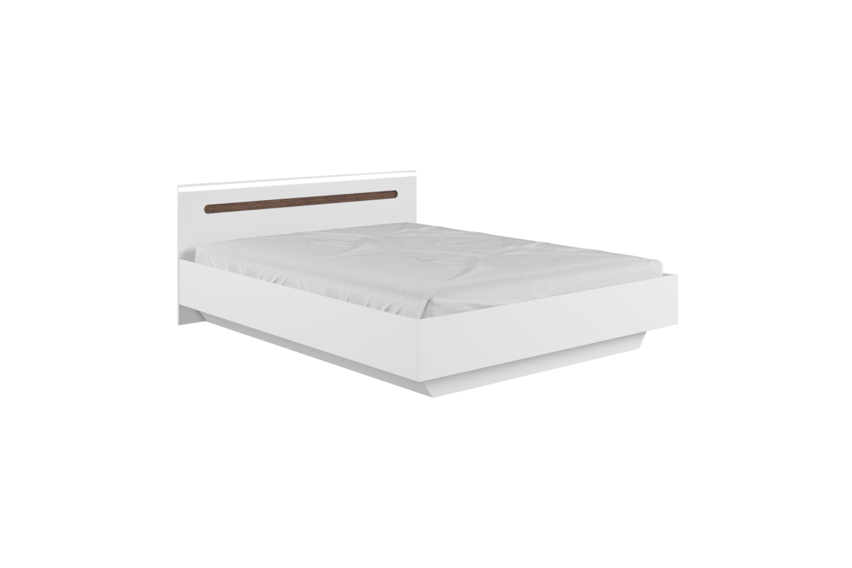 Кровать А1600 Амбра (белый/белый глянец)