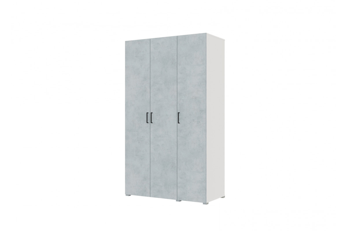 Шкаф 3-х дверный 120 см "NEW" Наполнение № 1 - белый + бетон