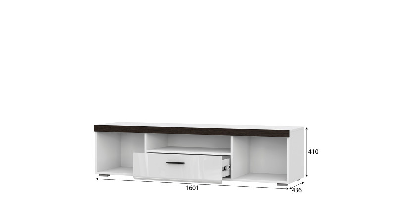 Тумба для ТВ Соло (белый глянец/венге)