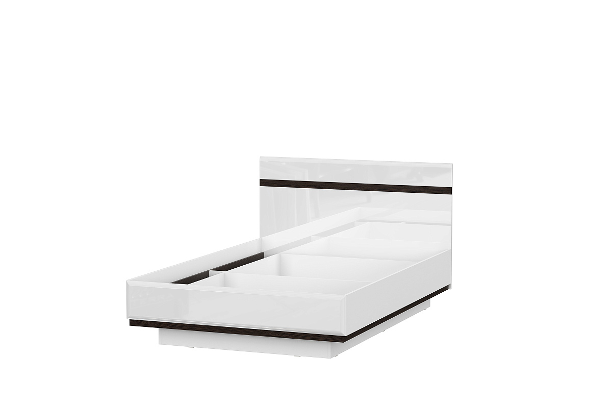 Кровать двойная универсальна 1,4х2,0 Соло (белый глянец/венге)