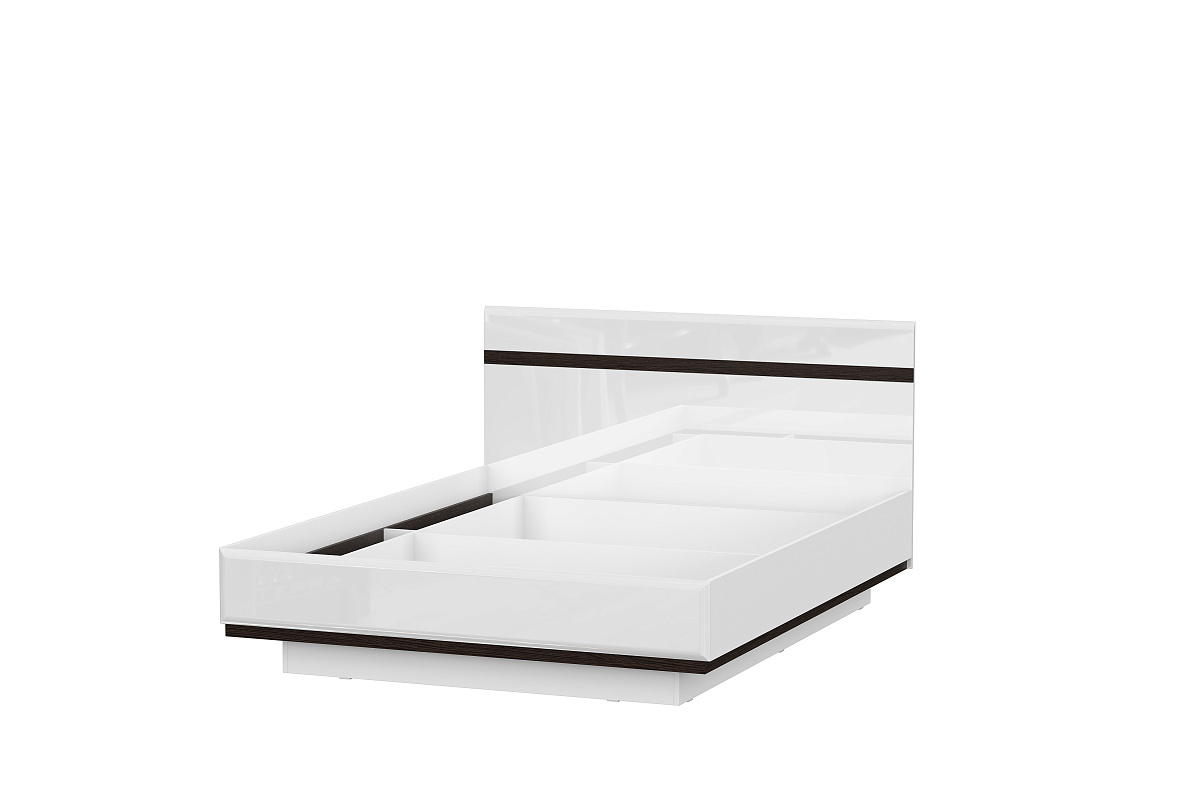 Кровать двойная универсальная 1,6х2,0 Соло (белый глянец/венге)