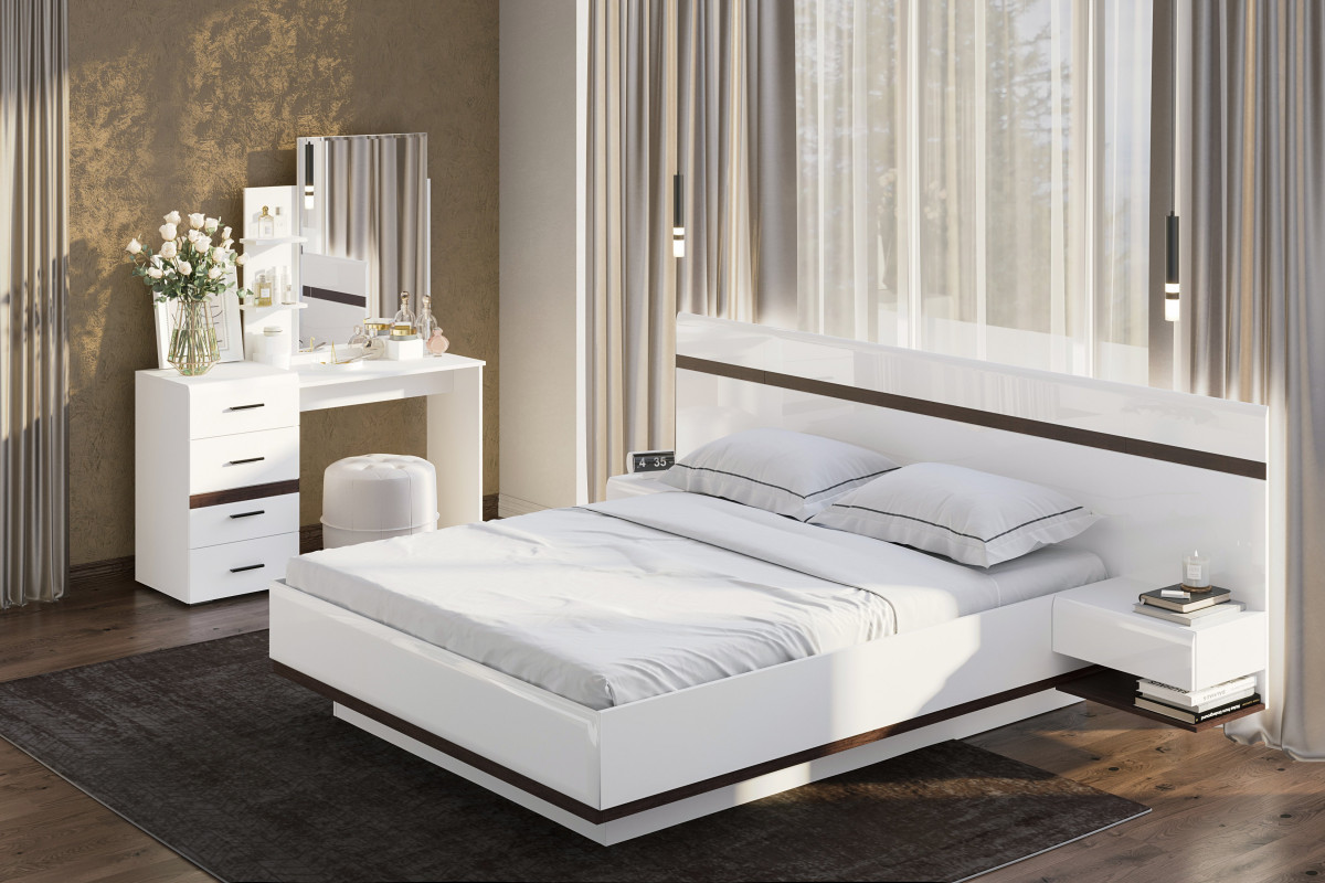 Модульная спальня Соло (белый глянец/венге)
