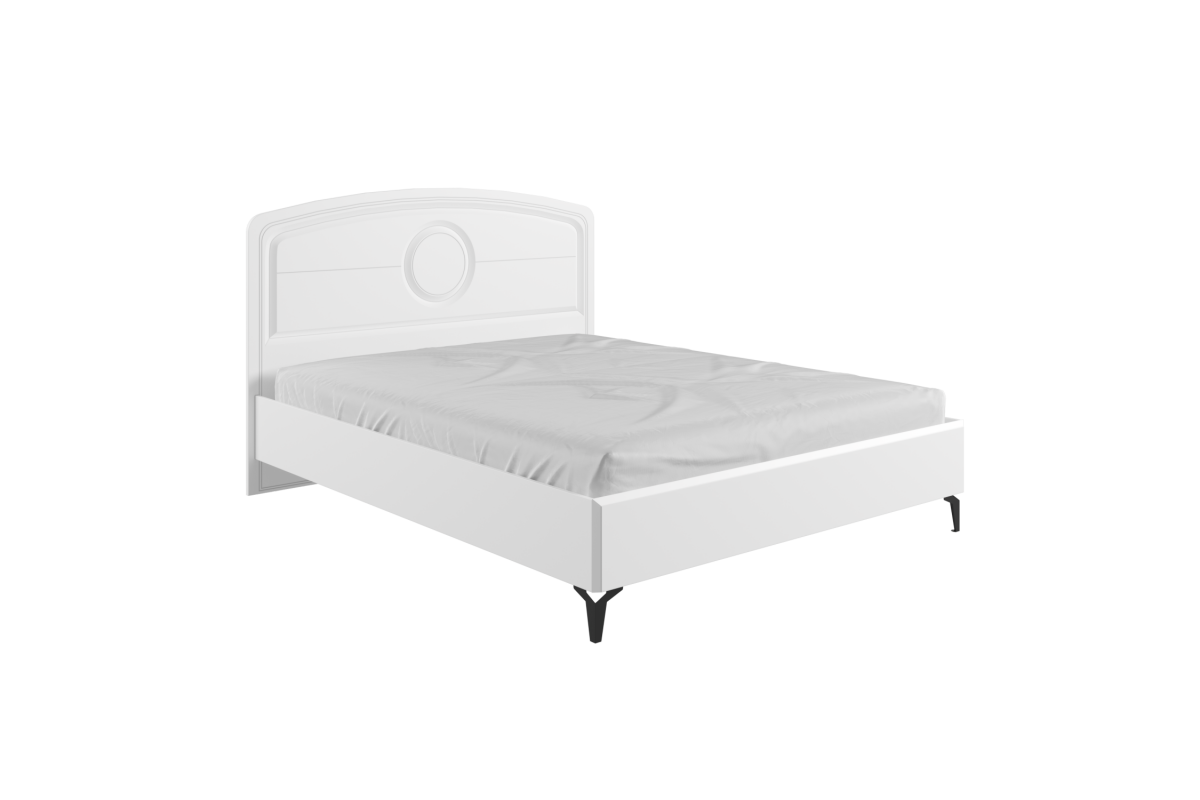 Кровать В1600 Венеция с дсп (белый матовый / белый)