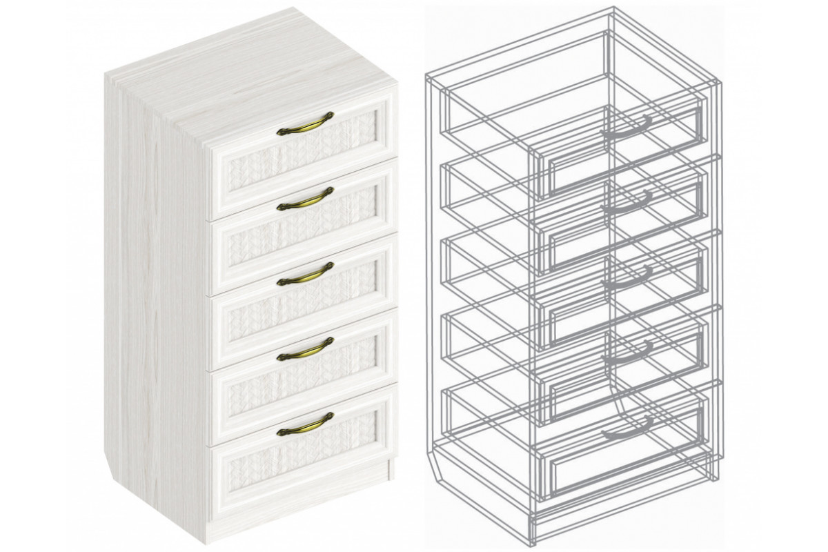 СА-03 Комод с 5 ящиками 560х460х1120 (бодега светлая)