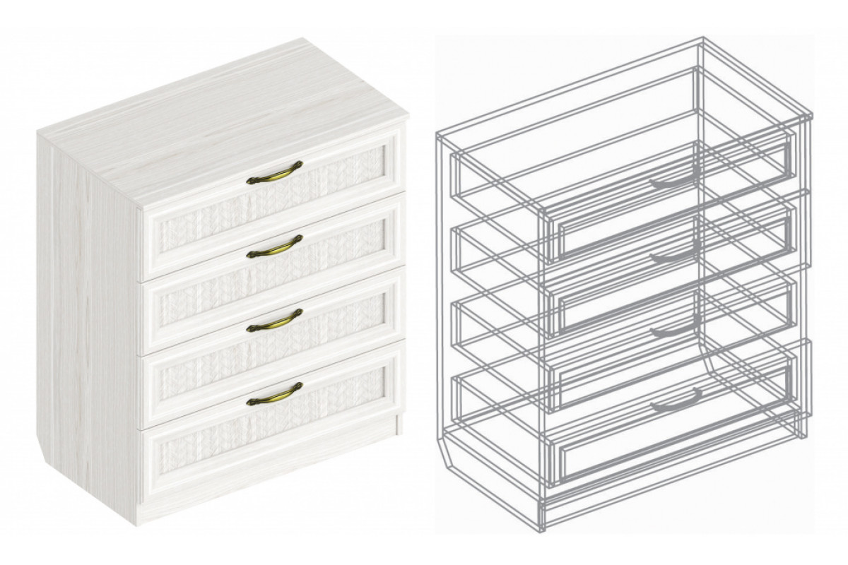 СА-08 Комод с 4 ящиками 800х460х930 (бодега светлая)